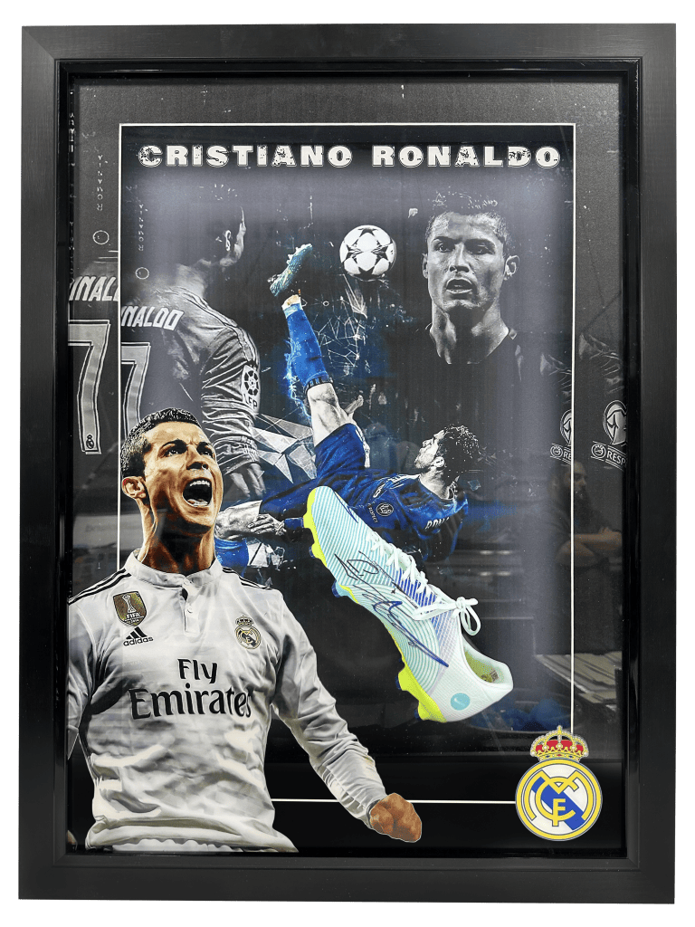 Cristiano Ronaldo Signed Soccer Cleat in a LED 3D Custom Frame – Beckett COA