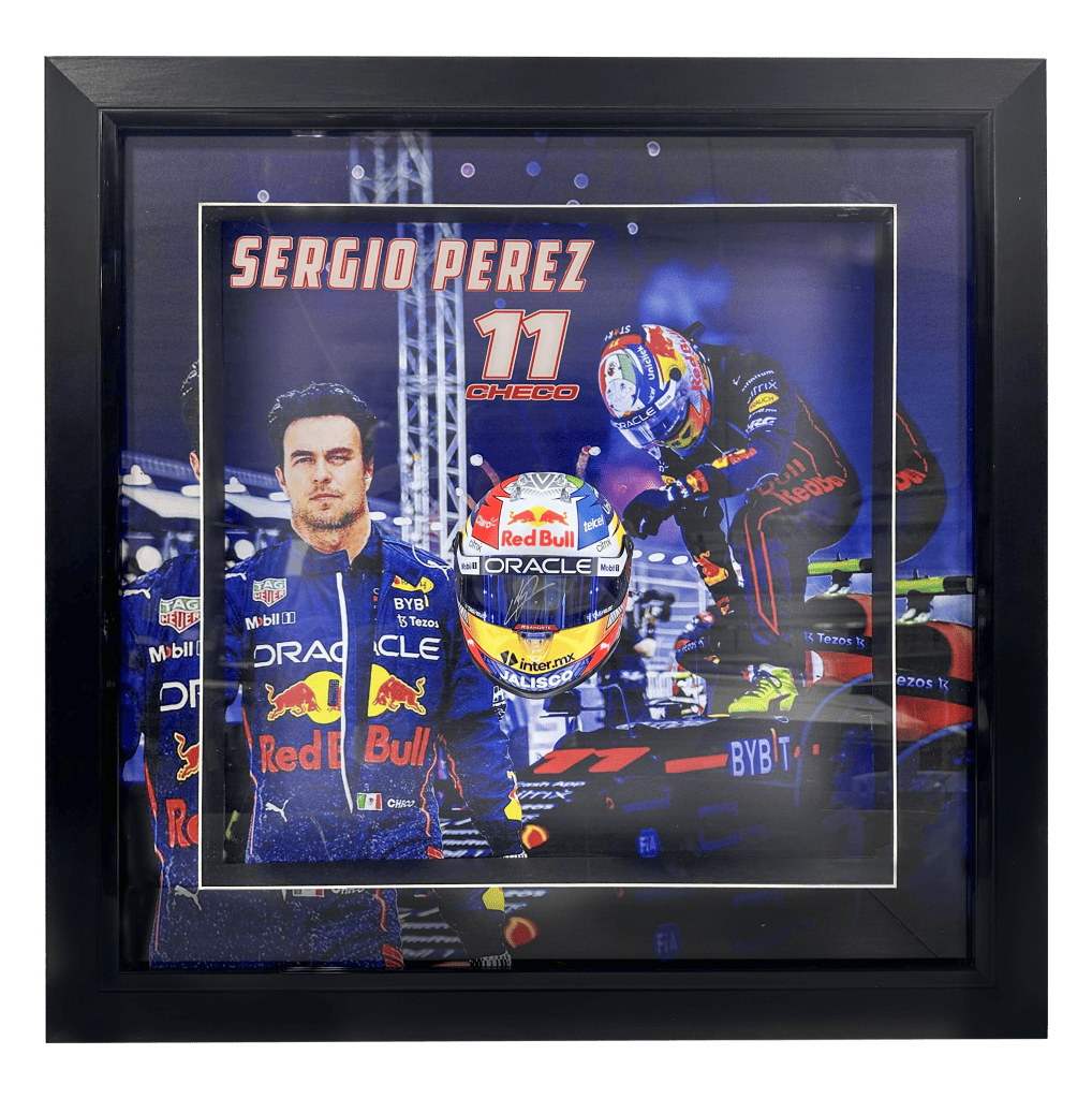 Sergio Perez Signed Formula 1 Helmet in a LED 3D Custom Frame – Beckett COA