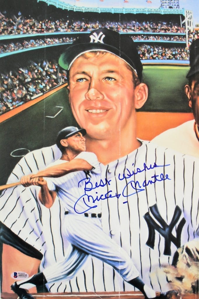 Yankees Mickey Mantle “Best Wishes” Authentic Signed 11×17 Photo BAS #A05232