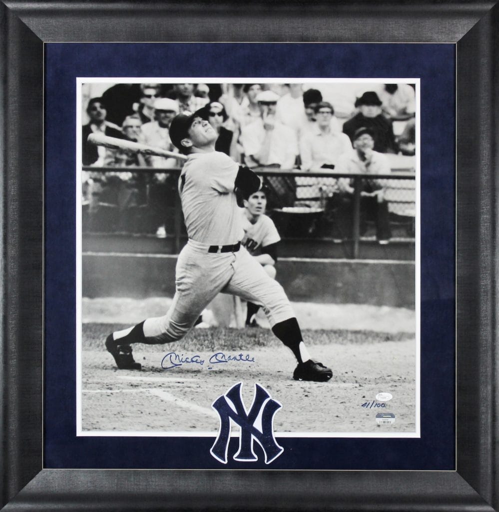 Yankees Mickey Mantle Signed Framed 19.5×20.5 Photo LE #41/100 JSA & Fanatics