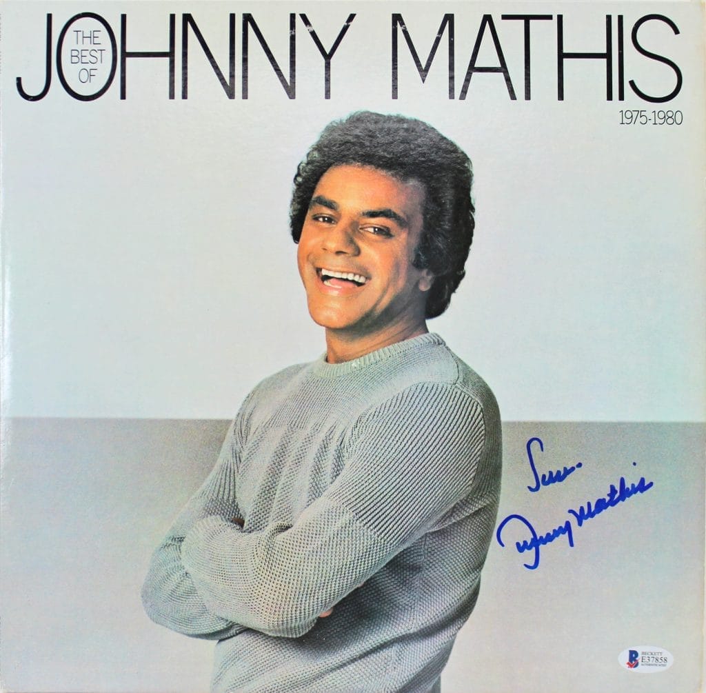 Johnny Mathis Authentic Signed 1975-1980 Album Cover W/ Vinyl BAS #E37858