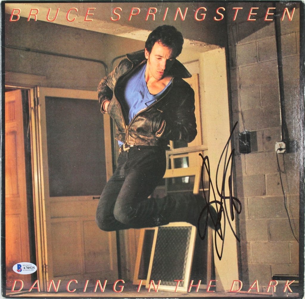 Bruce Springsteen Signed Dancing In The Dark Album Cover W/ Vinyl BAS #A70525