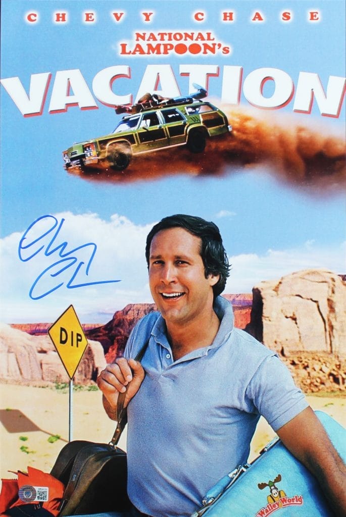 Chevy Chase Vacation Authentic Signed 12×18 Mini Movie Poster BAS Witnessed 1