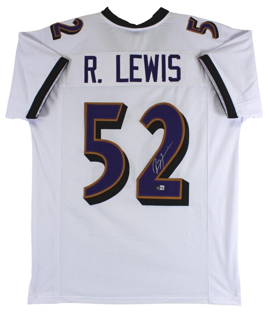 Ray Lewis Authentic Signed White Pro Style Jersey Autographed PSA/BAS Witnessed