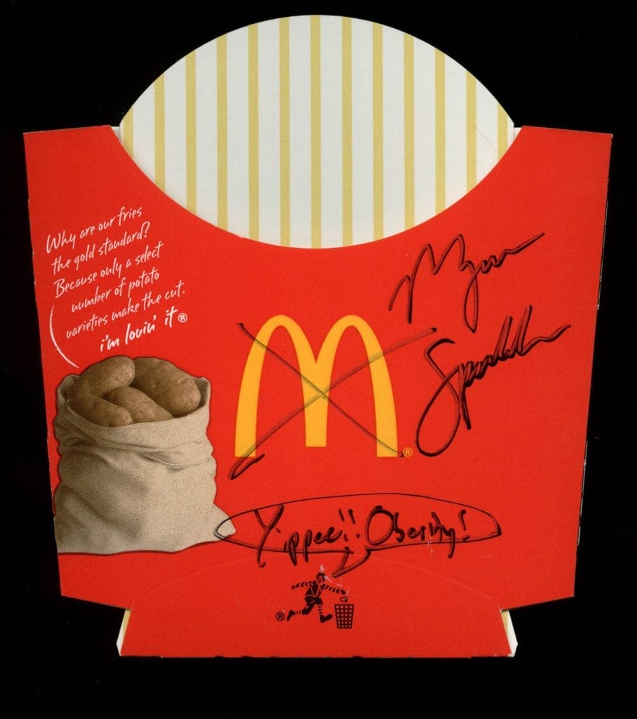 Morgan Spurlock “Yippee!! Obesity!” Signed McDonald’s Large Fry  PSA/DNA #V22465