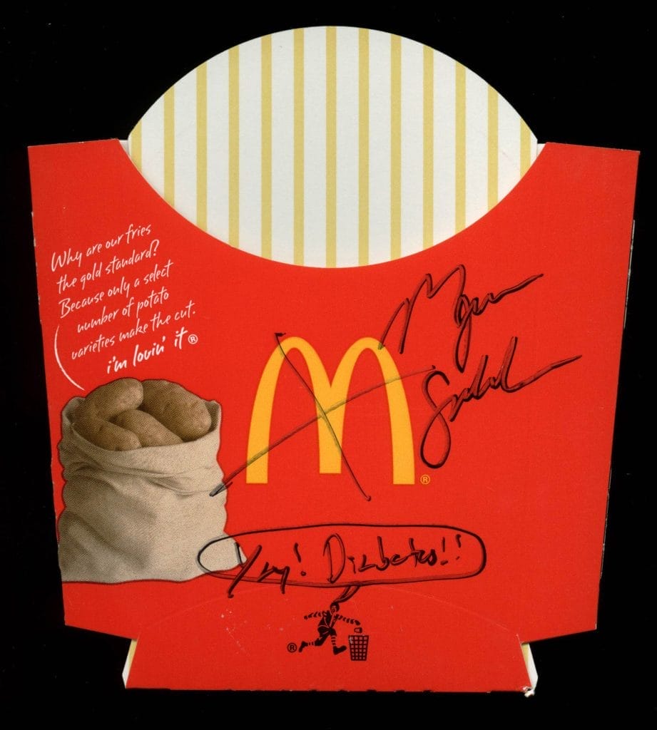 Morgan Spurlock “Yay! Diabetes!!” Signed McDonald’s Large Fry  PSA/DNA #V22464