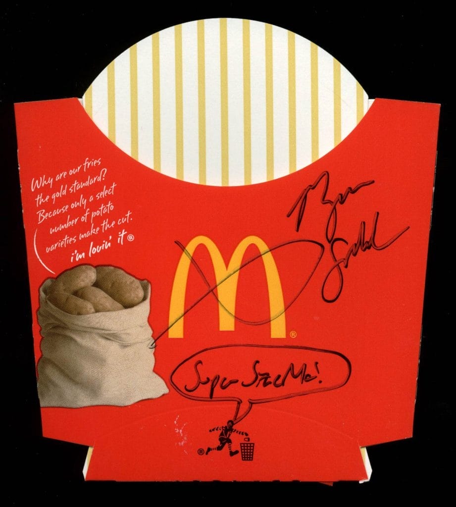 Morgan Spurlock “Super Size Me!” Signed McDonald’s Large Fry PSA/DNA #V22462