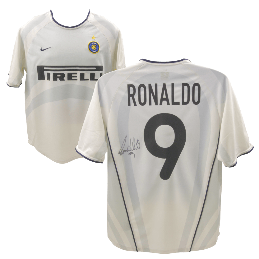 Ronaldo Nazario Signed Inter Milan Away Official Soccer Jersey #9 – Beckett COA