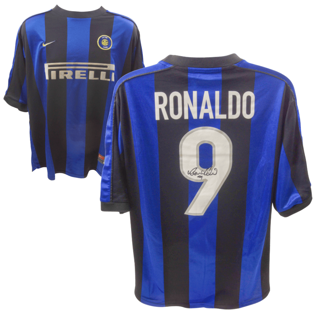 Ronaldo Nazario Signed Inter Milan Home Official Soccer Jersey – Beckett COA