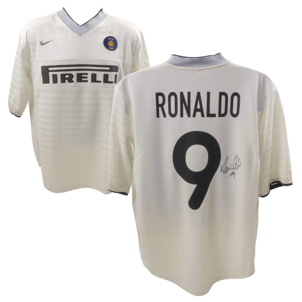 Ronaldo Nazario Signed Inter Milan Away Official Soccer Jersey #9 – Beckett COA