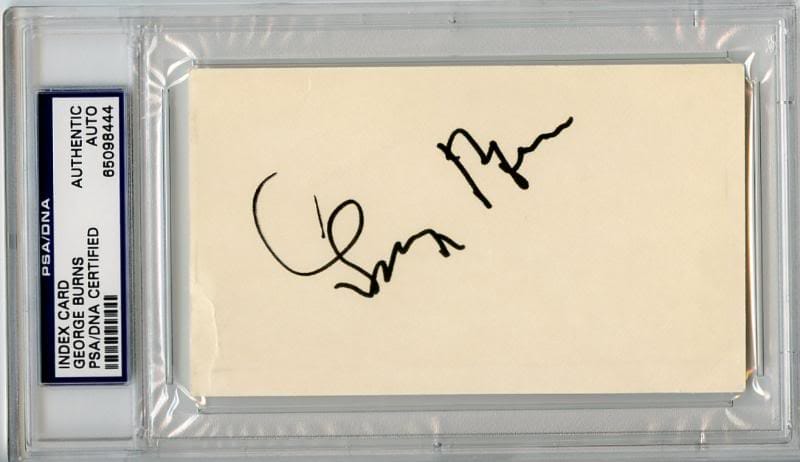 George Burns Signed Authentic 3X5 Index Card Autograph PSA/DNA Slabbed #65098444