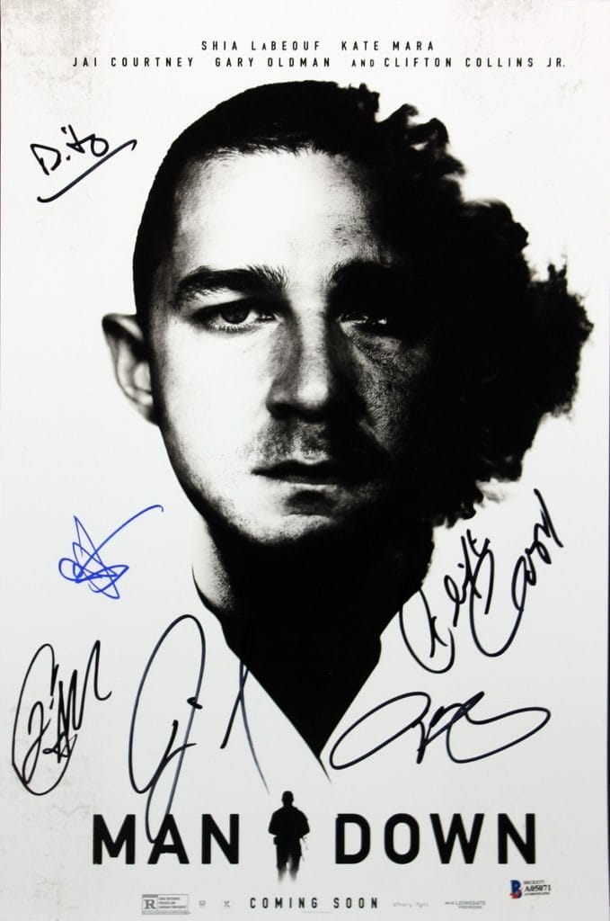 Man Down Cast (6) Labeouf, Courtney, Collins Signed 11×17 Photo BAS #A05071