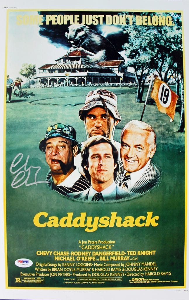 Chevy Chase Authentic Signed 11×17 Caddyshack Mini Movie Poster PSA/DNA