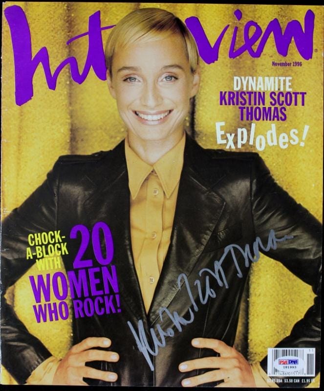Kristin Scott Thomas Authentic Signed Interview Magazine Cover PSA/DNA #I81993
