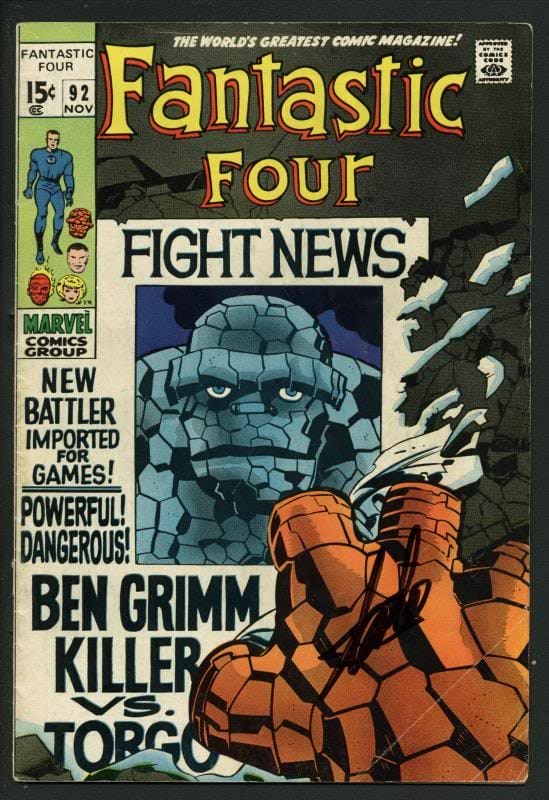 Stan Lee Signed Fantastic Four #92 Comic Book Ben Grimm Killer PSA/DNA #W18830