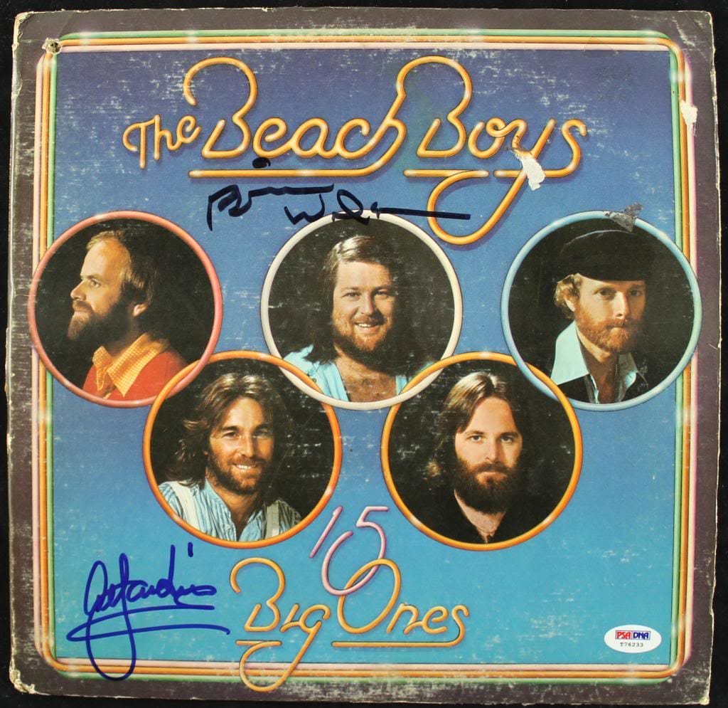 Beach Boys- Brian Wilson & Al Jardine Signed Album Cover W/ Vinyl PSA #T76233