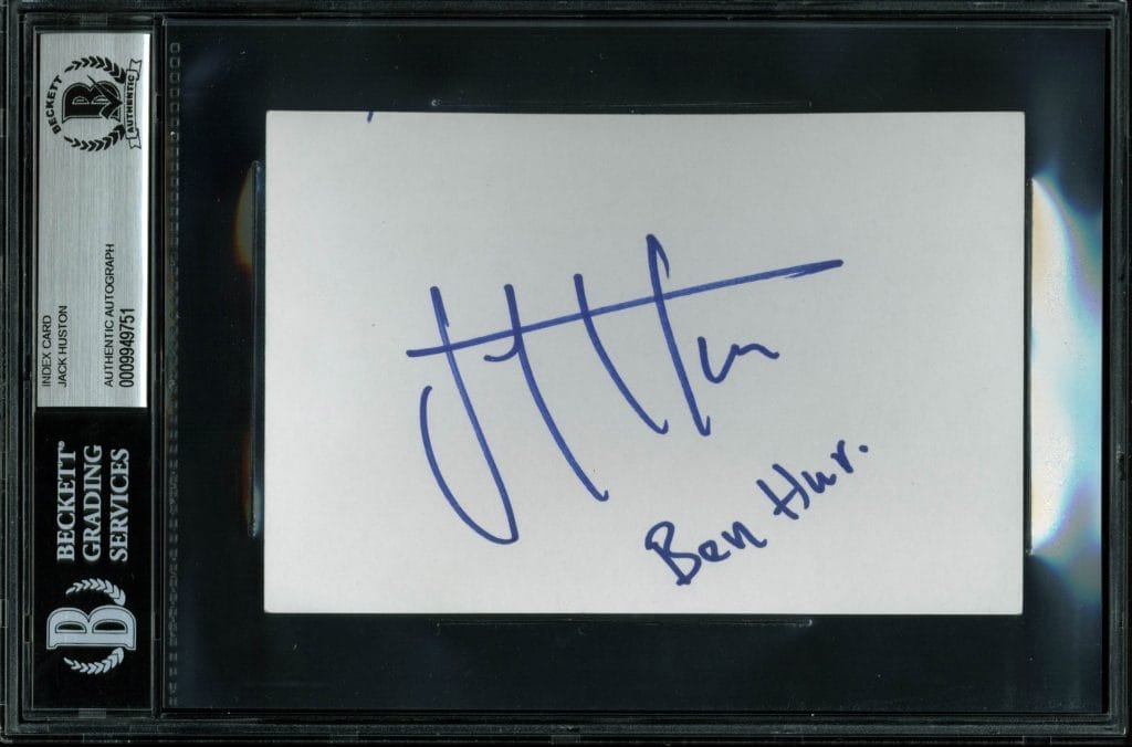 Jack Huston Ben-Hur Authentic Signed 4×6 Index Card Autographed BAS Slabbed