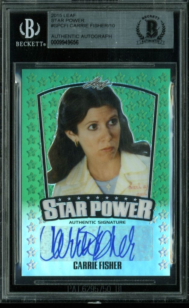 Carrie Fisher Authentic Signed 2015 Leaf Star Power #SPCFI LE #1/10 BAS Slabbed