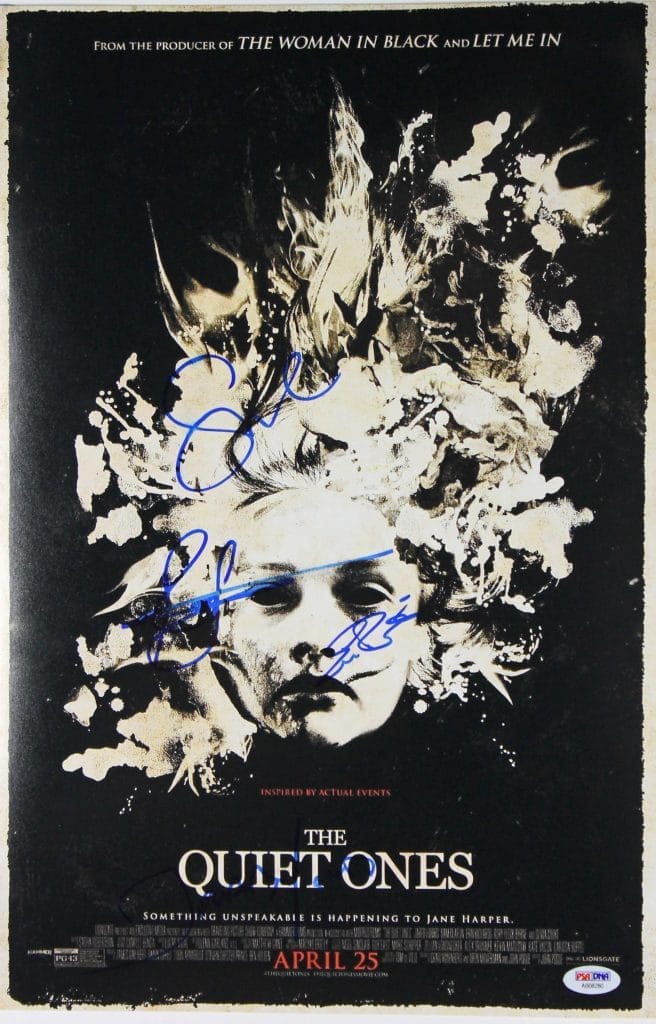 The Quiet Ones (4) Cooke, Claflin, Byrne Signed 12×18 Movie Poster PSA #AB08280