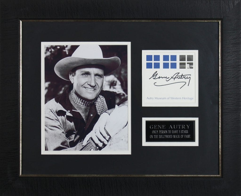 Gene Autry Authentic Signed & Framed 4.5×4.5 Postcard BAS #A03631