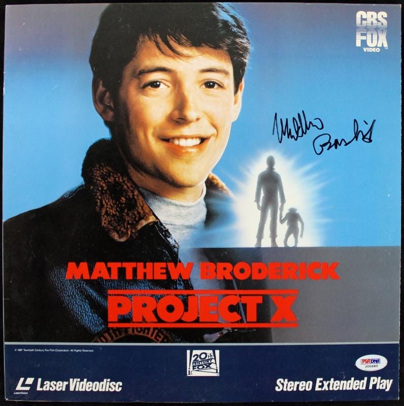 Matthew Broderick Project X Authentic Signed Laserdisc Cover PSA/DNA #J00685