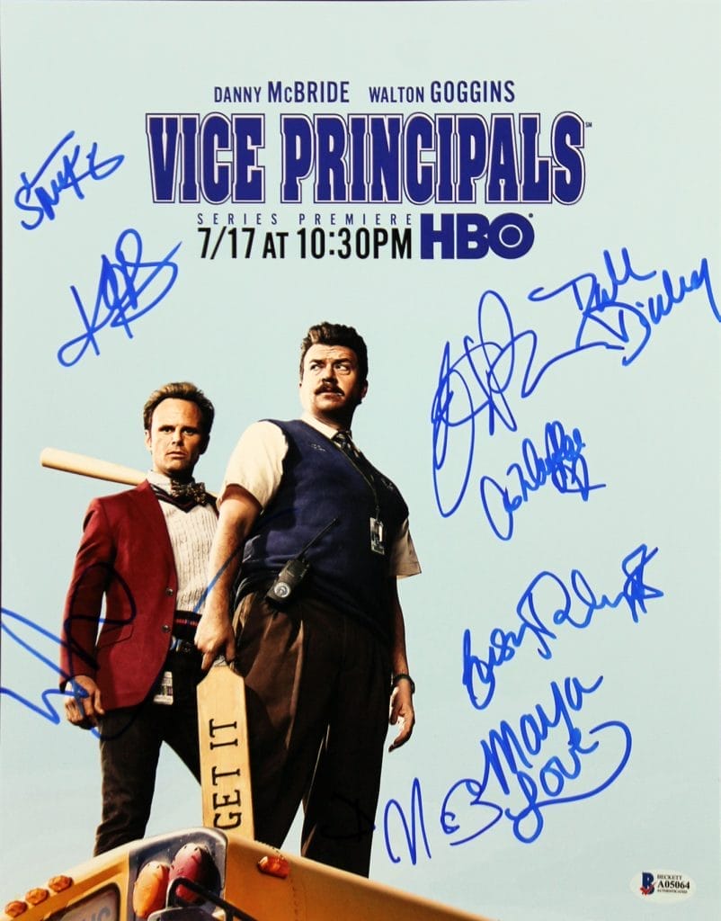 Vice Principals Cast (9) McBride, Goggins Signed 11X14 Photo BAS #A05064