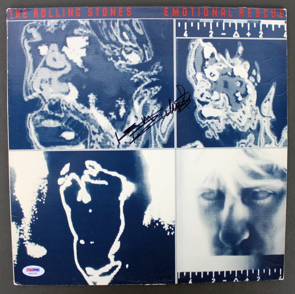 Keith Richards Signed Rolling Stones Emotional Rescue Album Cover PSA #AA01976