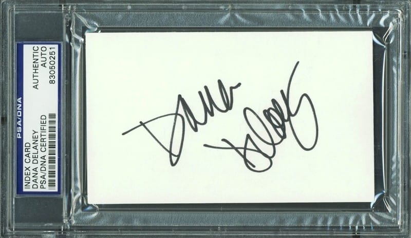 Dana Delaney Authentic Signed 3×5 Index Card Autographed PSA/DNA Slabbed 2
