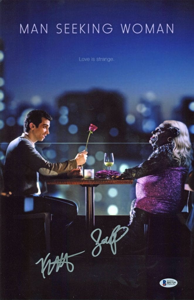 Jay Baruchel & Katie Findlay Man Seeking Woman Signed 11×17 Photo BAS #B51729