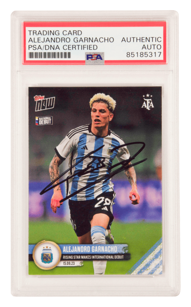 Alejandro Garnacho Signed Topps Now Argentina Rookie Soccer Card – PSA Authentic