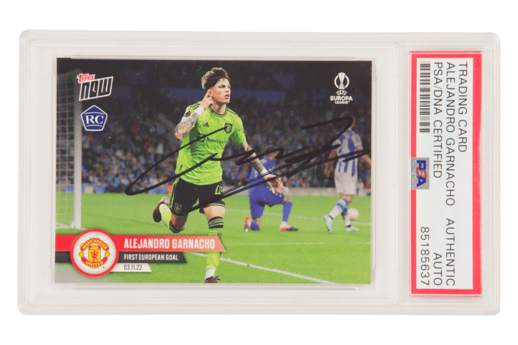 Alejandro Garnacho Signed Topps Now 1st Goal Rookie Soccer Card – PSA Authentic