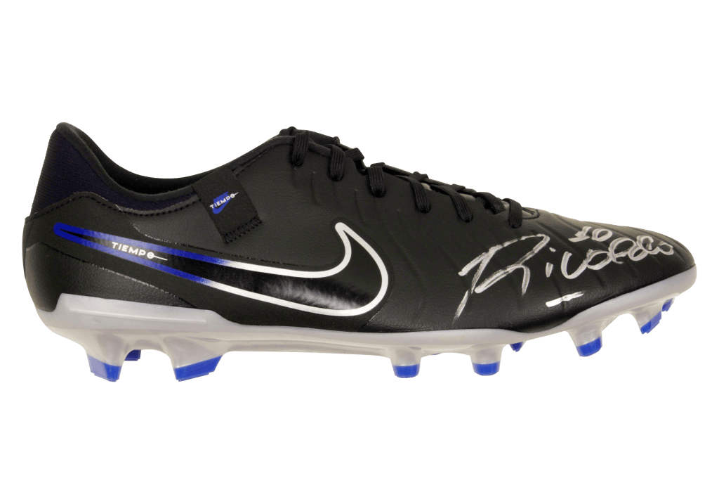 Rivaldo Signed Nike Tiempo Black Soccer Boot Cleat – Beckett COA