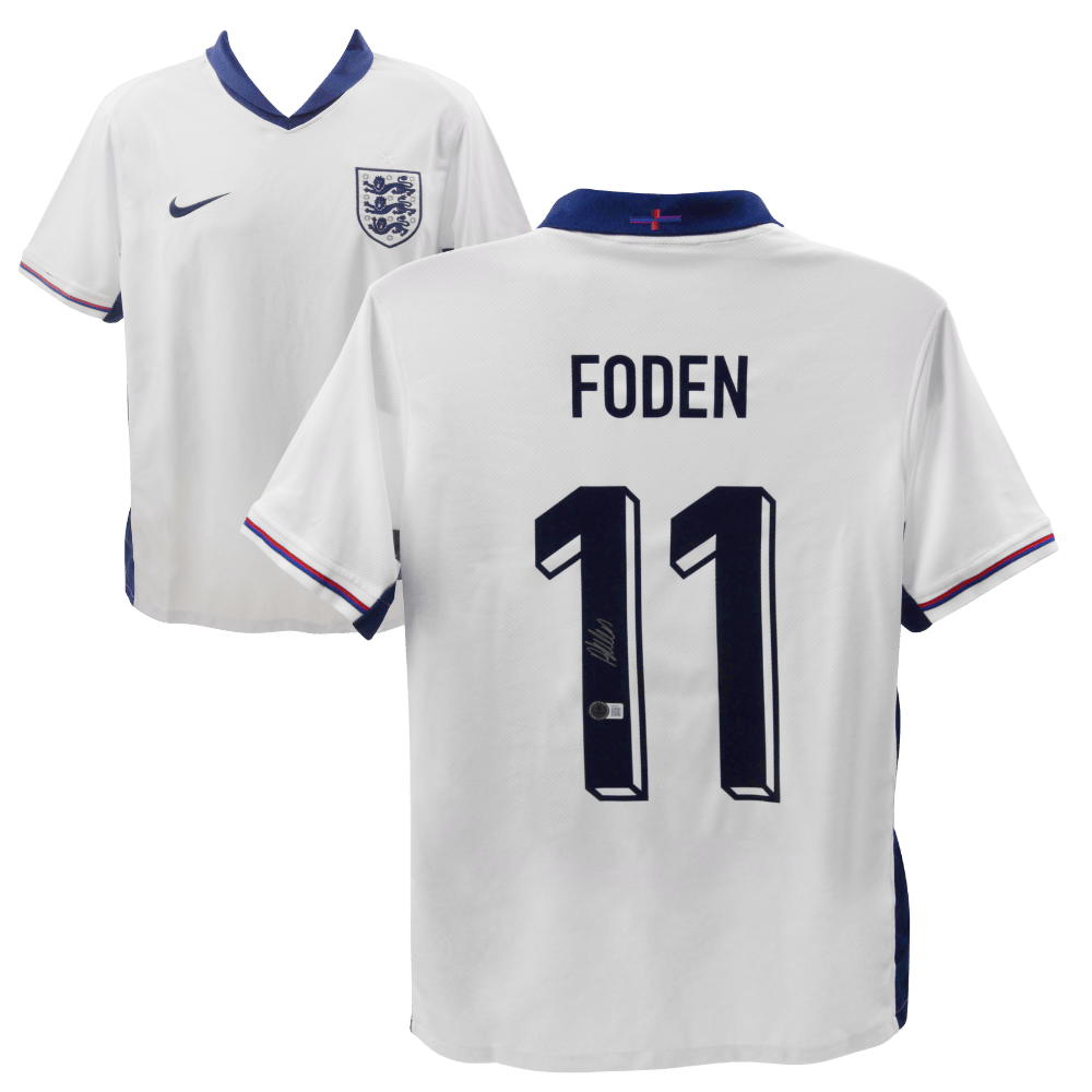 Phil Foden Signed England National Team Home Soccer Jersey #11 – Beckett COA