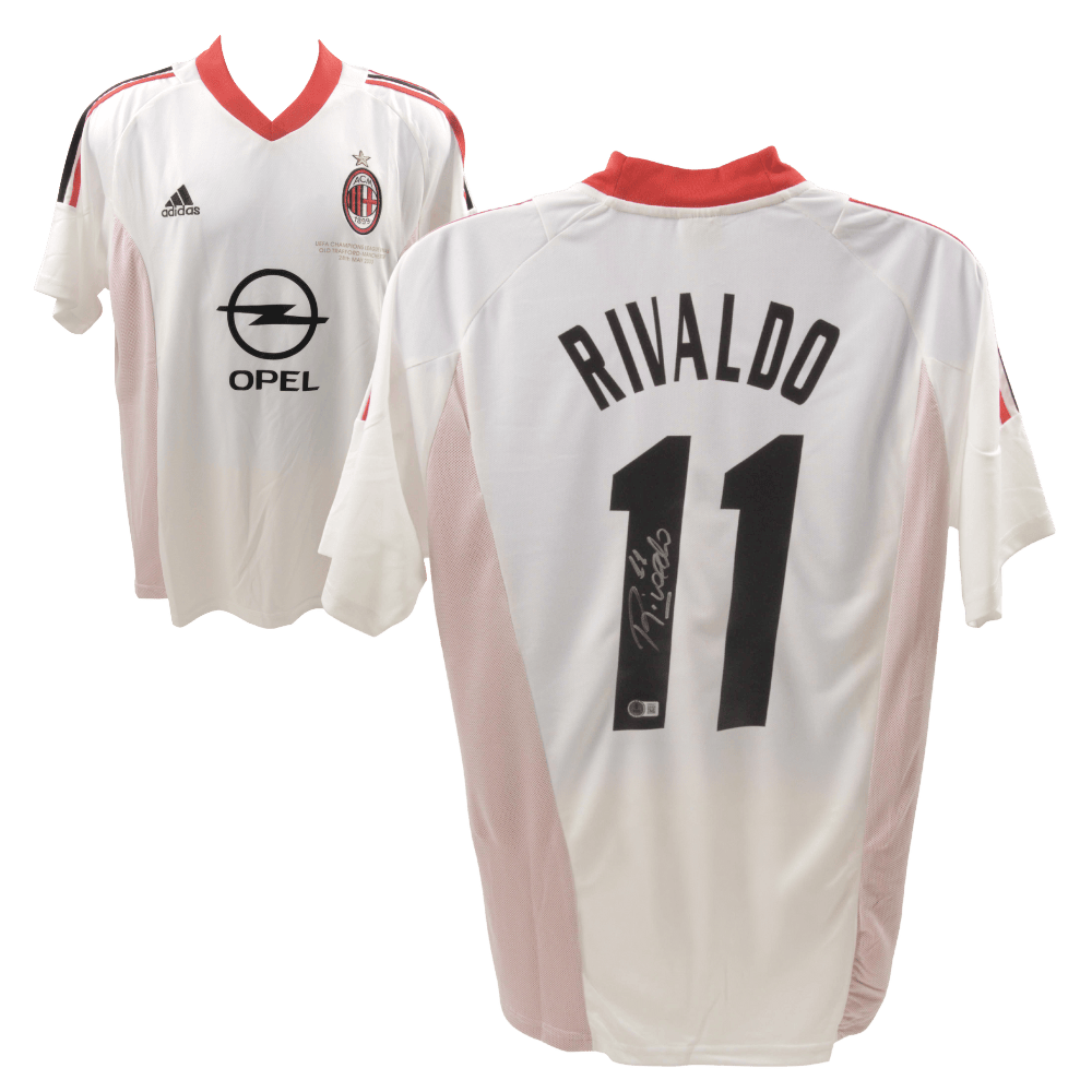 Rivaldo Signed AC Milan Away Soccer Jersey #11 – Beckett COA