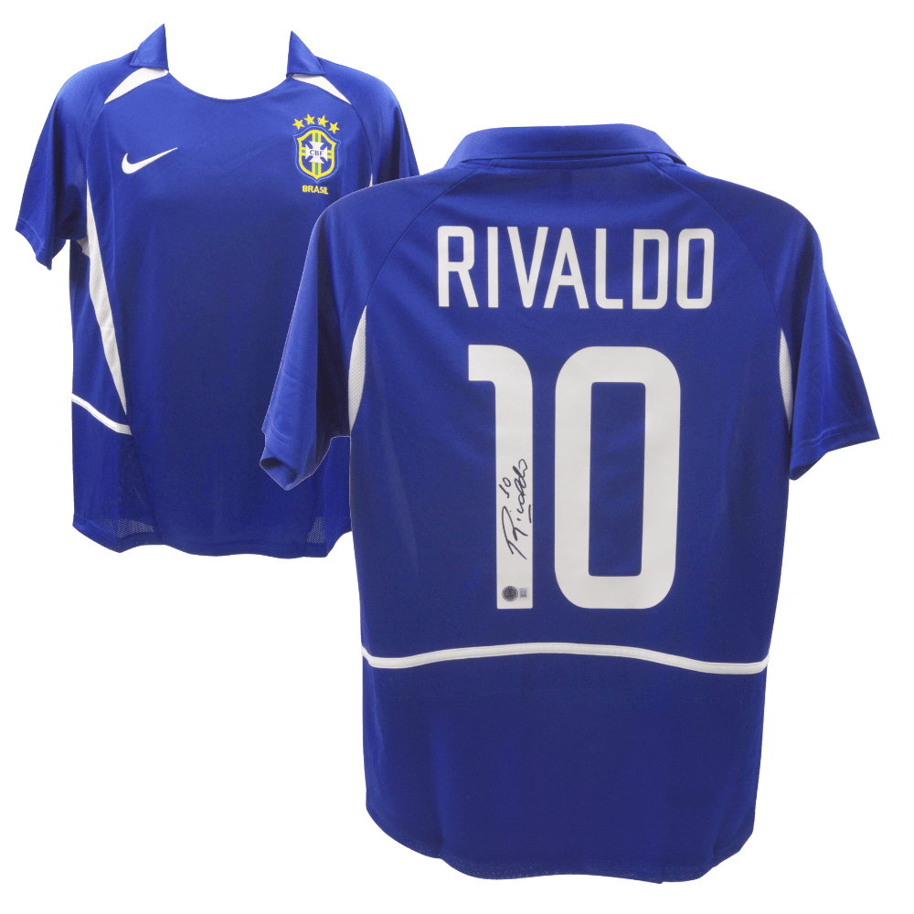 Rivaldo Signed Brazil Away Soccer Jersey #10 – Beckett COA