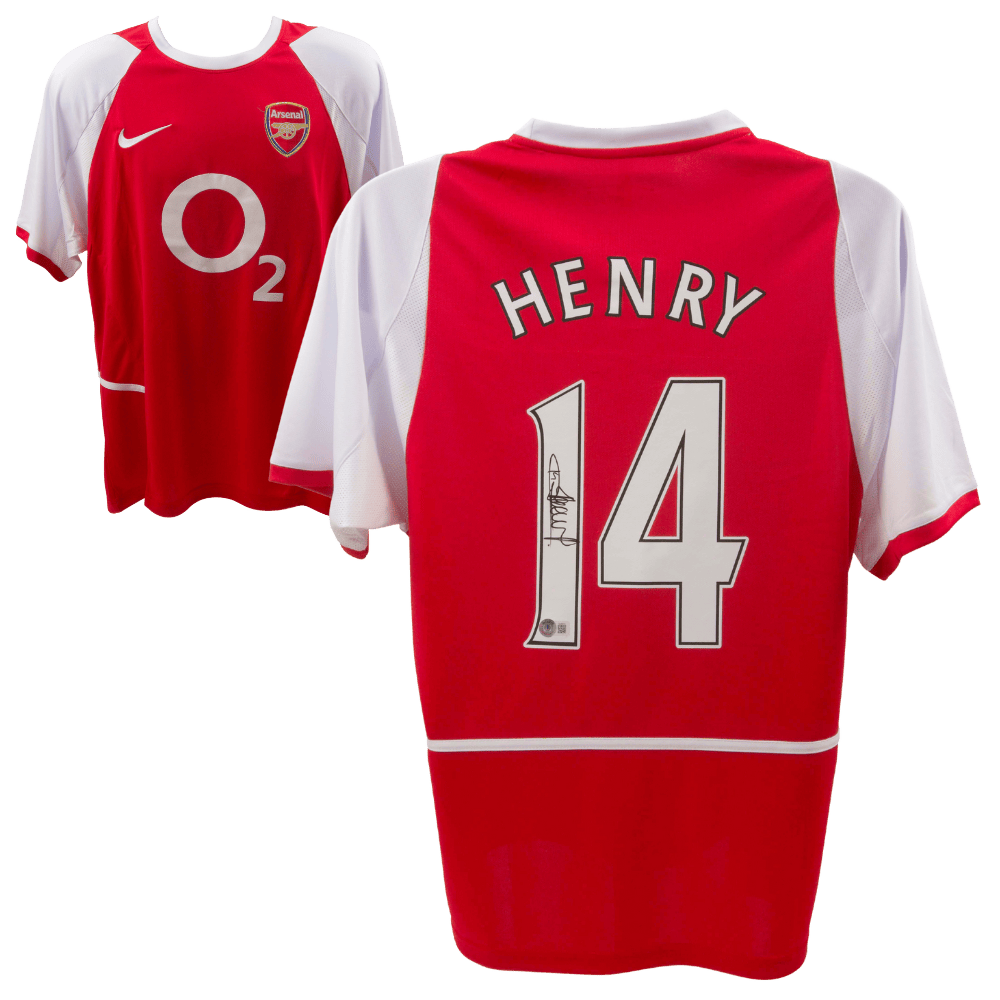 Thierry Henry Signed Arsenal FC Home Soccer Jersey #14 – BECKETT COA