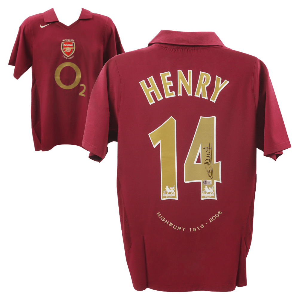 Thierry Henry Signed Arsenal FC Away Soccer Jersey #14 – BECKETT COA