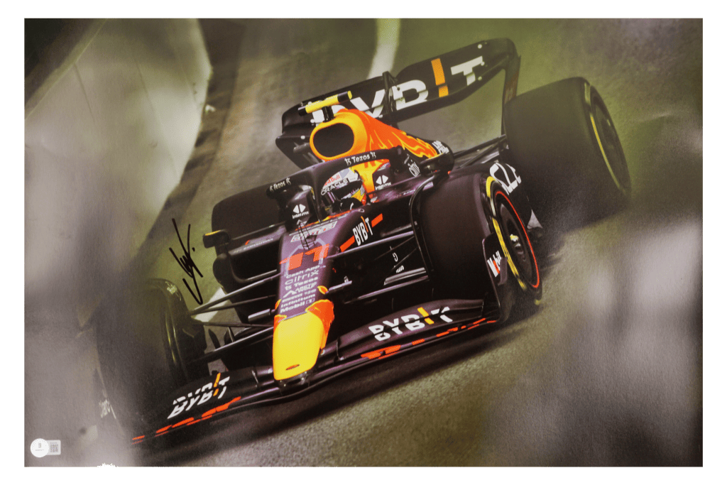 Sergio Perez Signed Formula 1 RedBull Car 16″ x 20″ Wall Art Print – Beckett COA