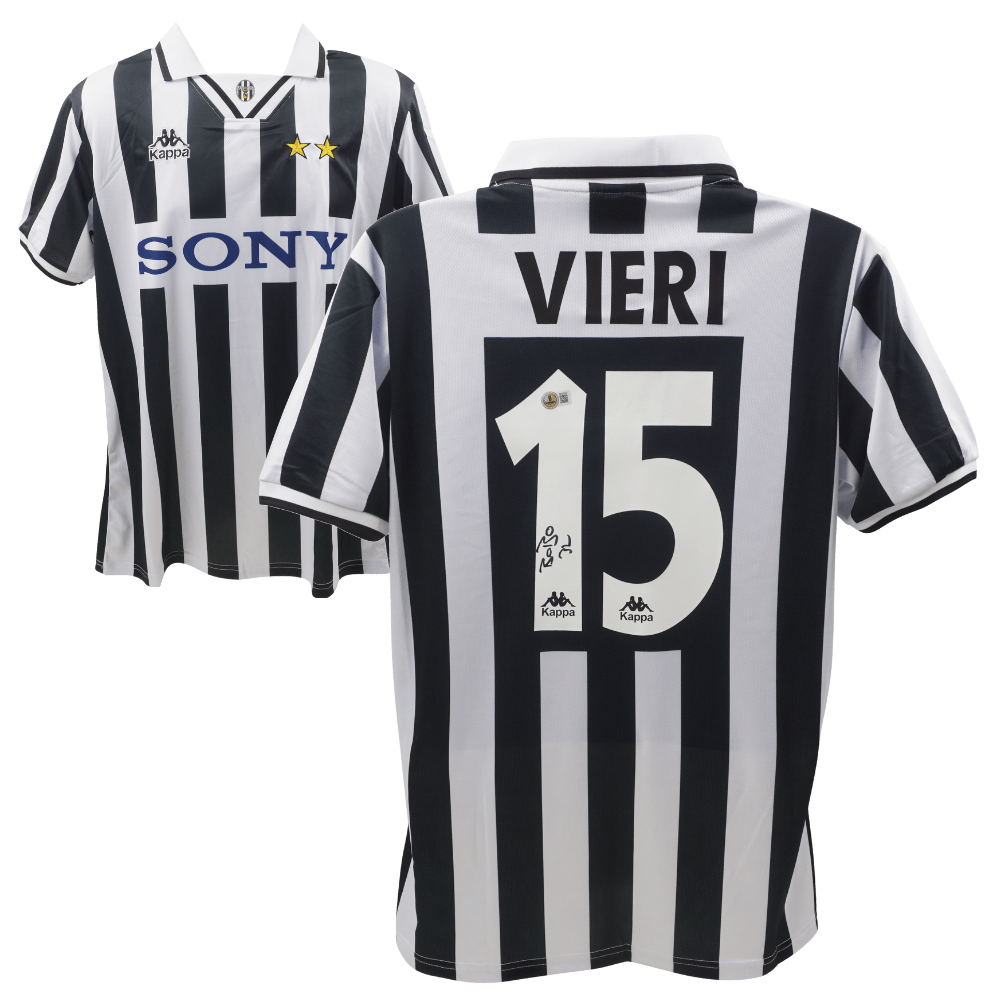 Christian Vieri Signed Juventus Home Soccer Jersey #15 – BECKETT COA