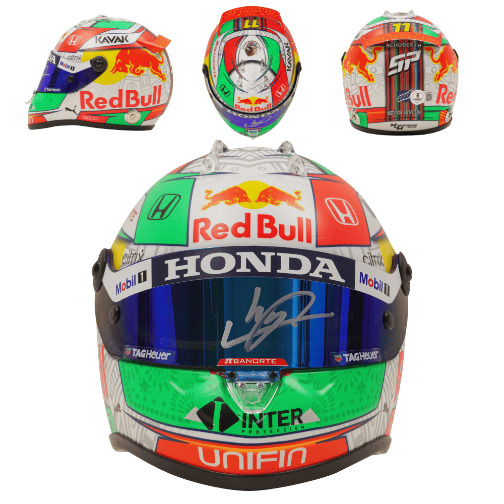 Sergio Perez Signed 2021 F1 Mexico GP Racing Helmet 1:2 SCALE – Beckett COA