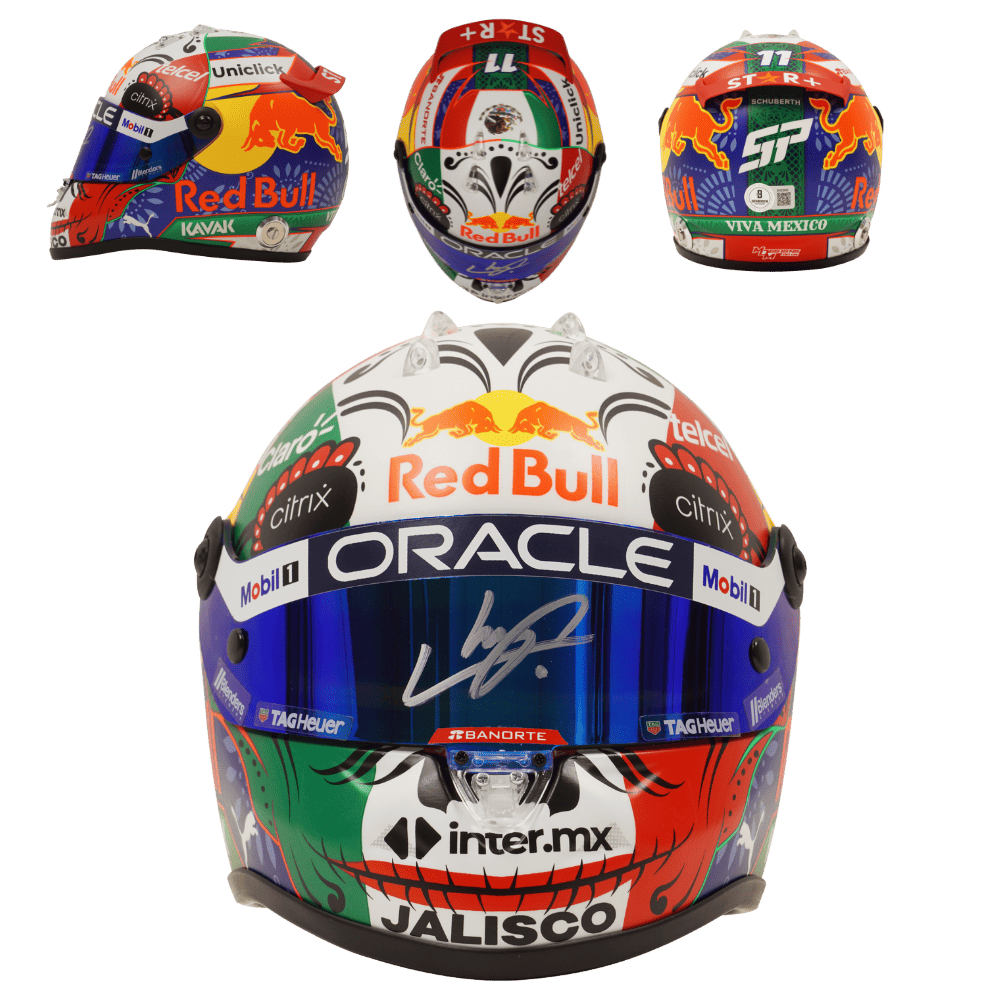 Sergio Perez Signed 2022 F1 Mexico GP Racing Helmet 1:2 SCALE – Beckett COA