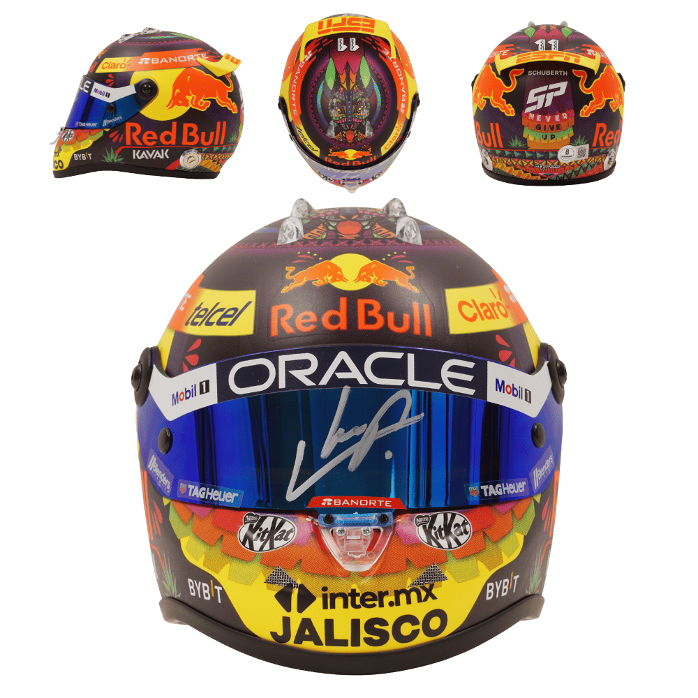 Sergio Perez Signed 2023 F1 Mexico GP Racing Helmet 1:2 SCALE – Beckett COA