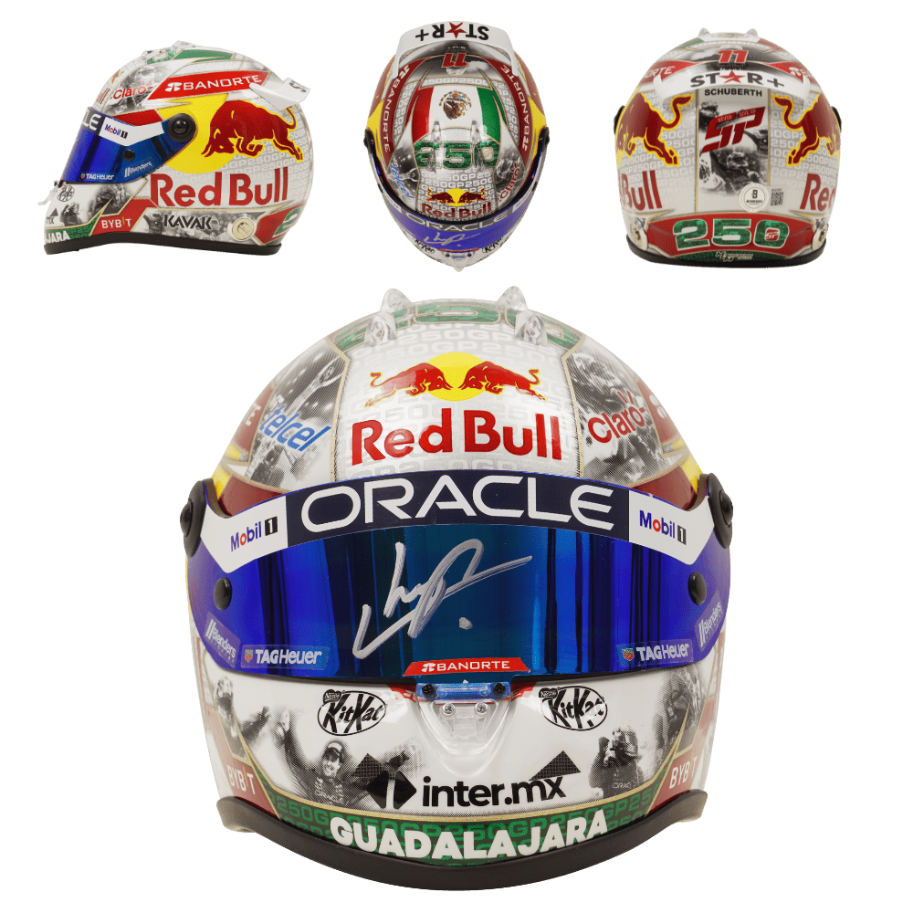 Sergio Perez Signed 2023 RedBull Formula 1 Racing Helmet 1:2 SCALE – Beckett COA