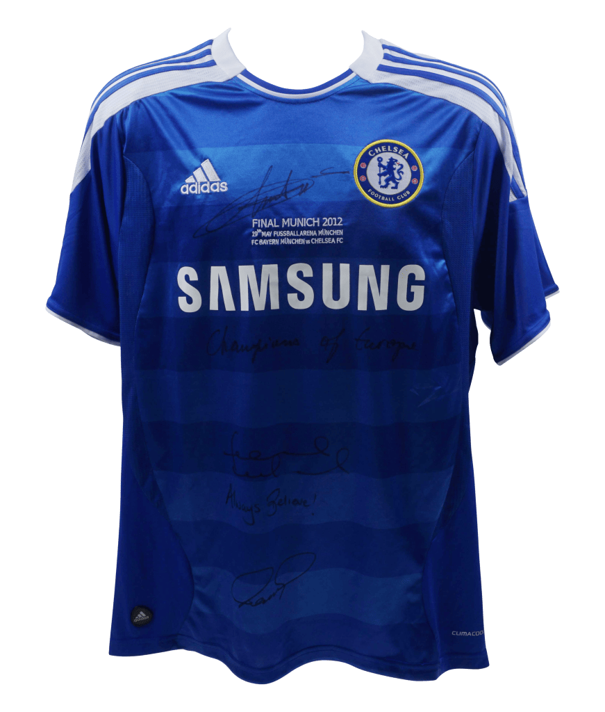 Lampard, Drogba & Torres Signed Chelsea UCL Final Jersey Inscribed – Beckett COA