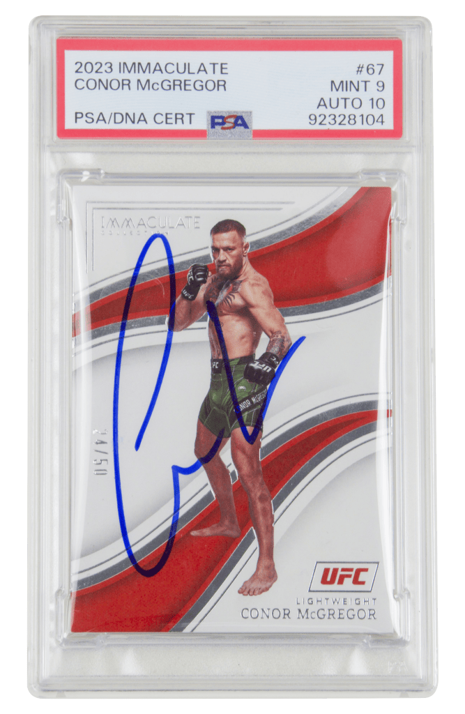 Conor McGregor Signed 2023 Panini Immaculate UFC /50 – PSA 9 AUTO 10