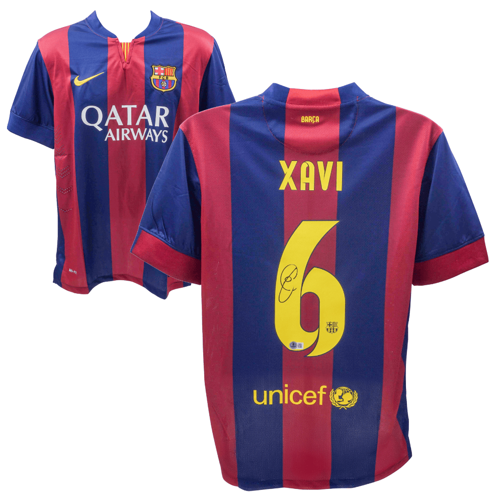 Xavi Hernandez Signed Barcelona Home Jersey #6 – Beckett COA