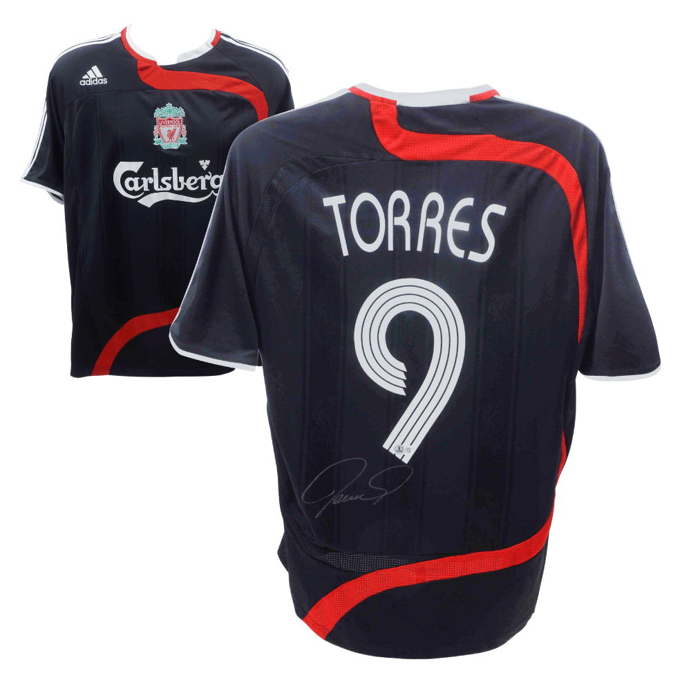 Fernando Torres Signed Official Liverpool Away Soccer Jersey #9 – Beckett COA