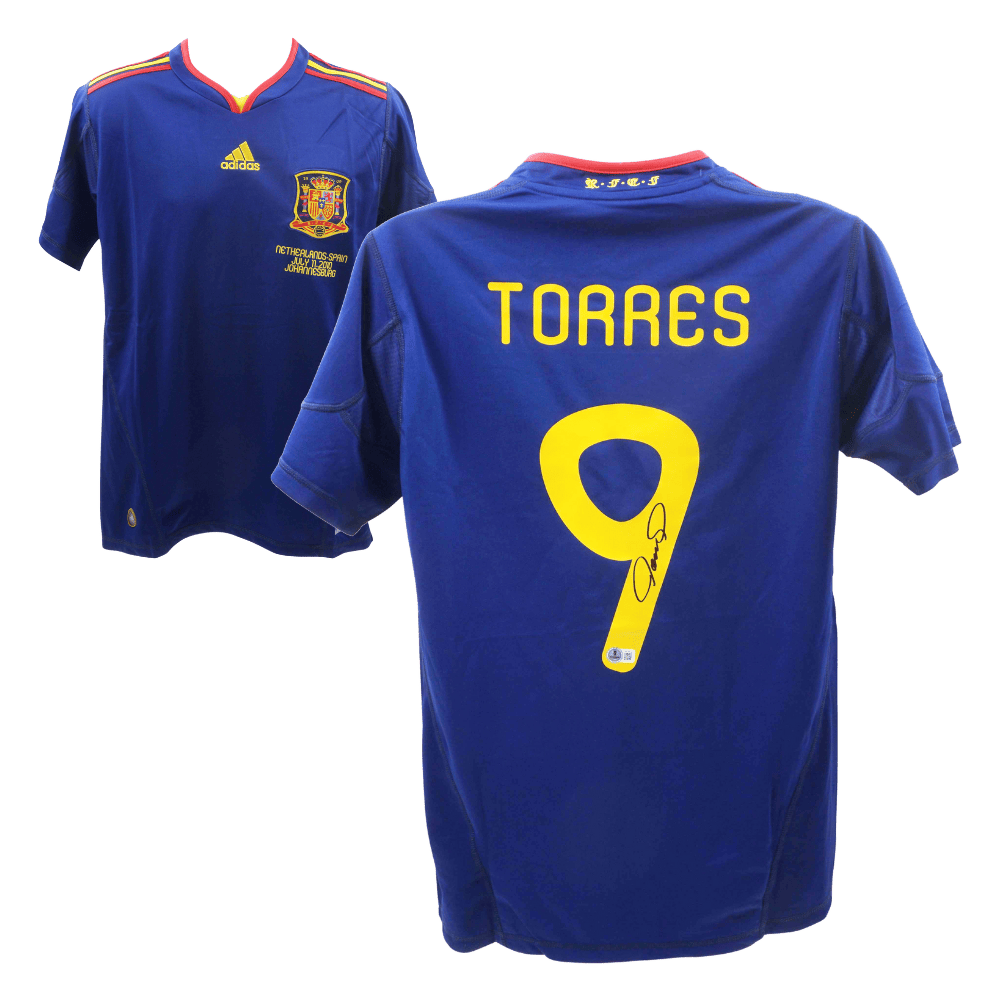 Fernando Torres Signed Spain 2010 World Cup Final Jersey #9 – Beckett COA