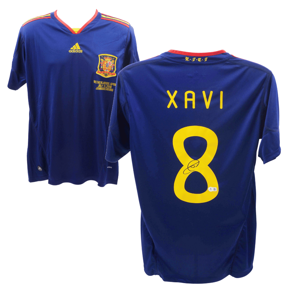 Xavi Hernandez Signed Spain 2010 World Cup Final Jersey #8 – Beckett COA