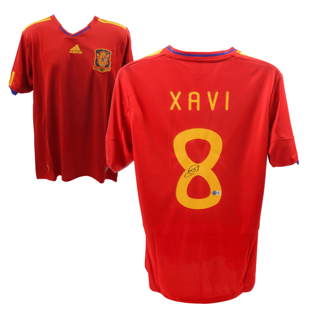 Xavi Hernandez Signed Spain National Team Home Jersey #8 – Beckett COA